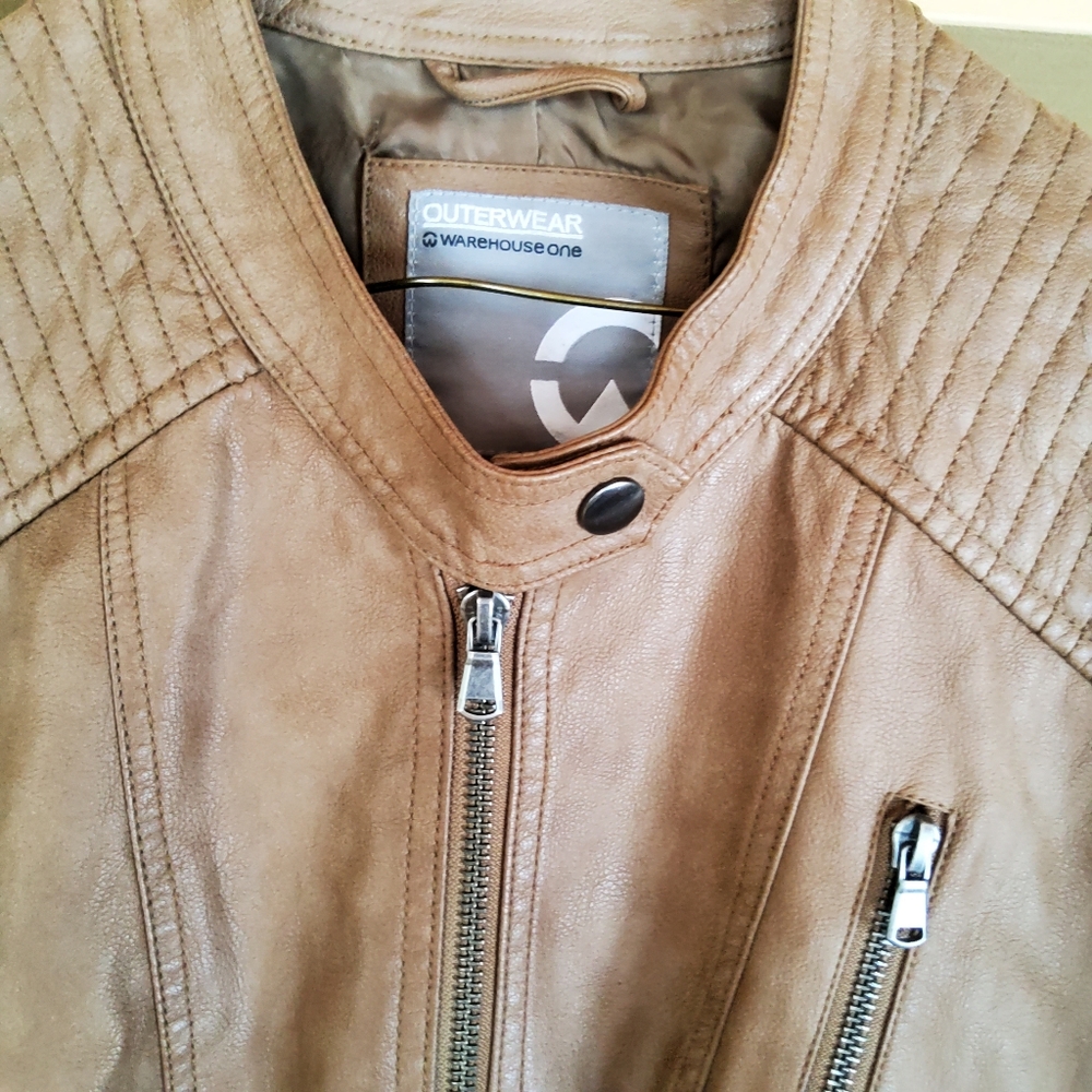 Vintage Warehouse One Brown Faux Leather Jacket